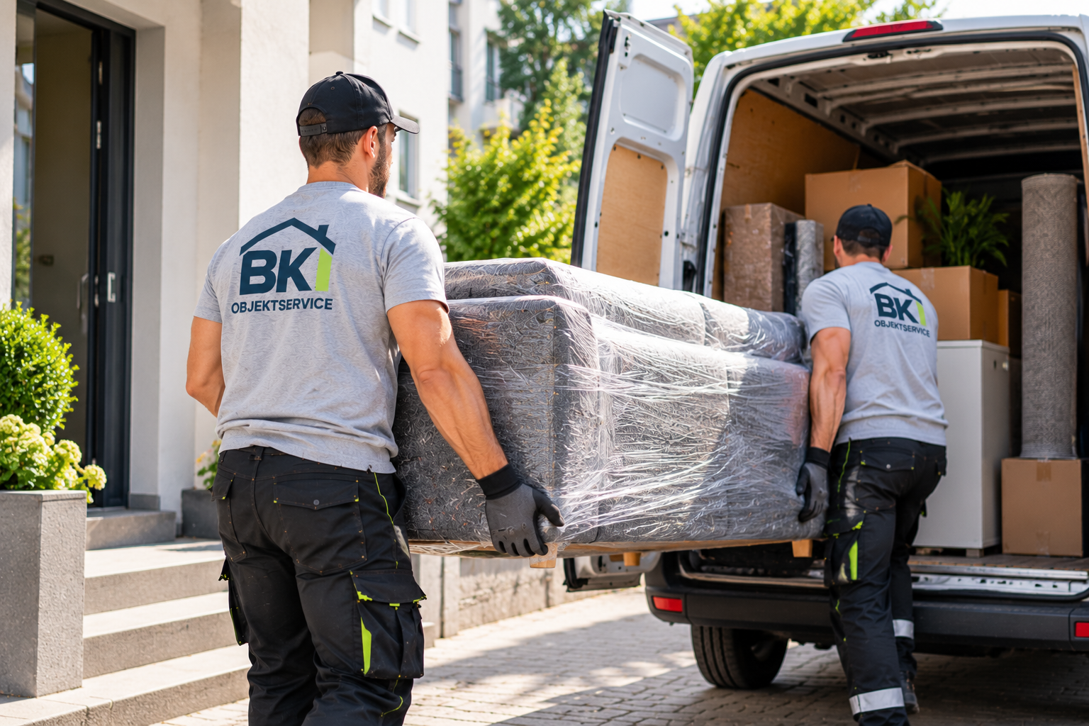 BK Objektservice beim Transport in Hamburg